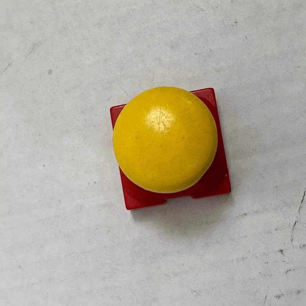 Vintage Duplo Figure Square Bottom 2x2 Red Body Yellow Hair